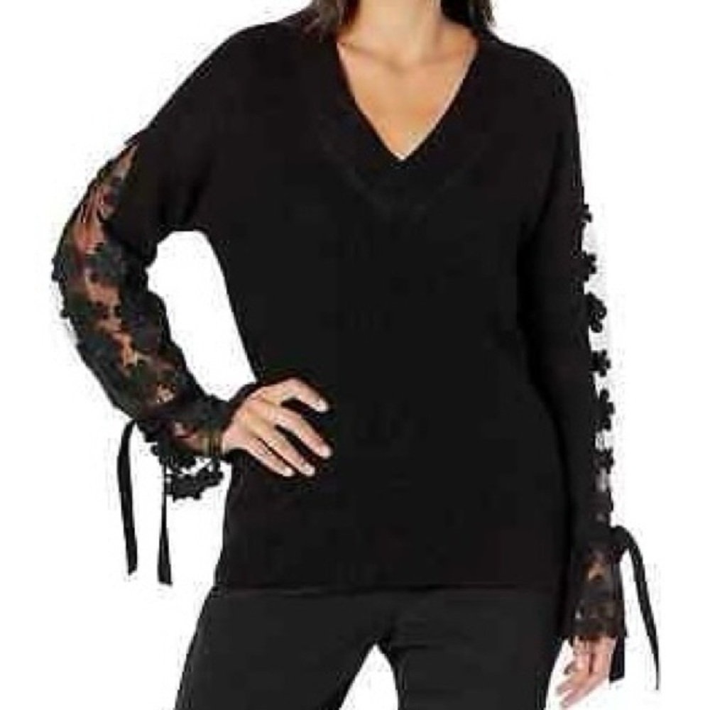 French connection caballo lace sleeve sweater